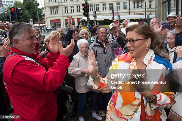 Romina Power attends the Al Bano & Romina Power press conference on June 24, 2015 in Berlin, Germany.