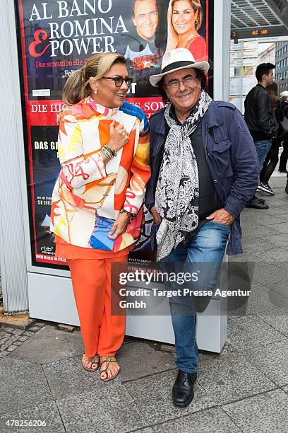Al Bano and Romina Power attend the Al Bano & Romina Power press conference on June 24, 2015 in Berlin, Germany.