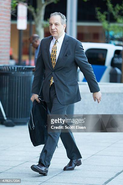 William D. Weinreb, lead prosecutor in the case against Boston Marathon Bomber Dzhokar Tsarnaev arrives at John Joseph Moakley United States...