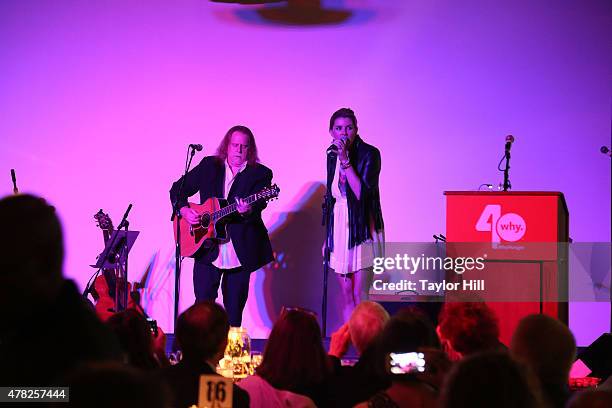 Grace Potter and Warren Haynes perform during the 2015 WhyHunger Chapin Awards Gala at The Lighthouse at Chelsea Piers on June 23, 2015 in New York...