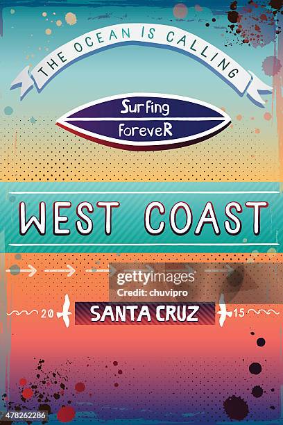 grunge vertical background - santa cruz california stock illustrations