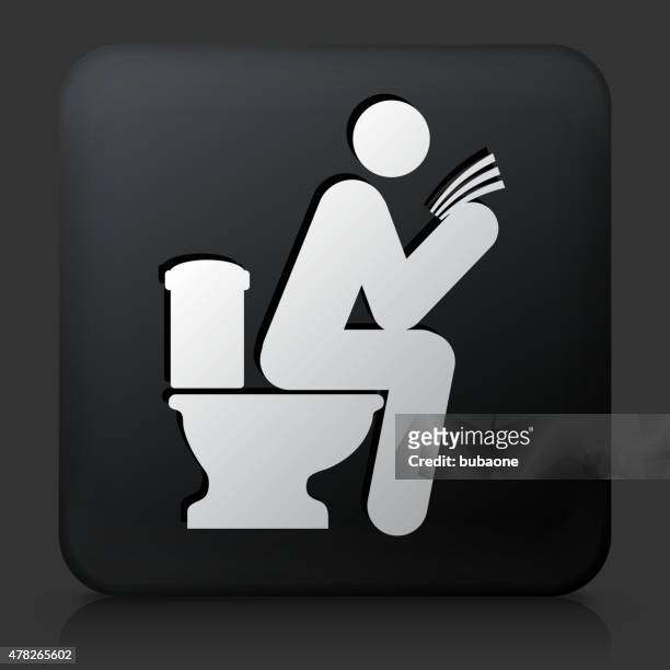 schwarze rechteckige schaltfläche mit symbol mit toilette - bad news stock-grafiken, -clipart, -cartoons und -symbole
