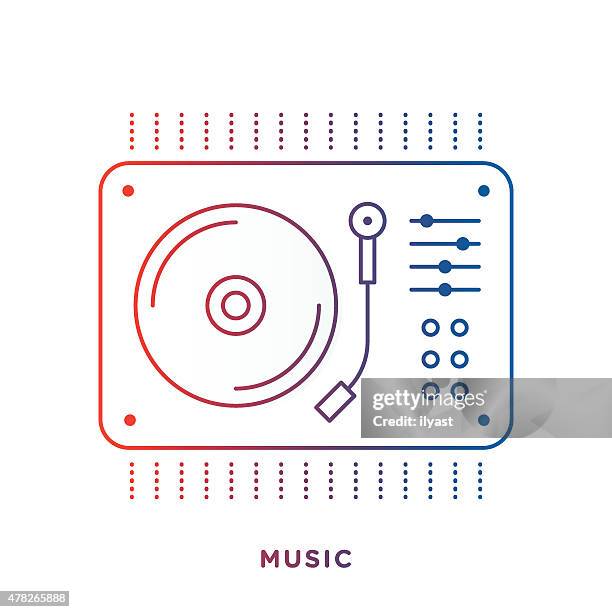 vinyl turntable symbol - deck icon stock illustrations