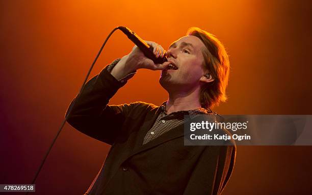 Jonas Bjerre of Mew performing live on stage at Best Kept Secret festival at Beekse Bergen on June 21, 2015 in Hilvarenbeek, Netherlands