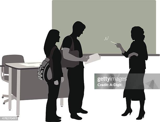 teacher student - black high school teacher stock illustrations
