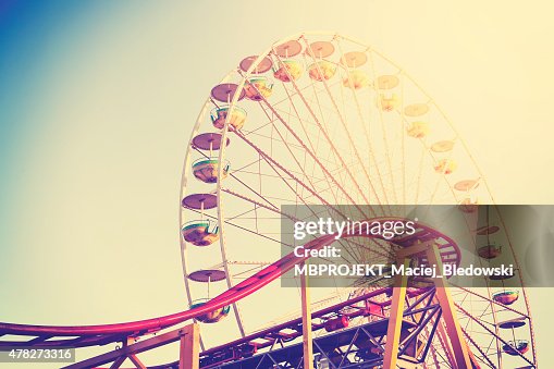 Vintage stylized picture of an amusement park. Vintage stylized picture of an amusement park.