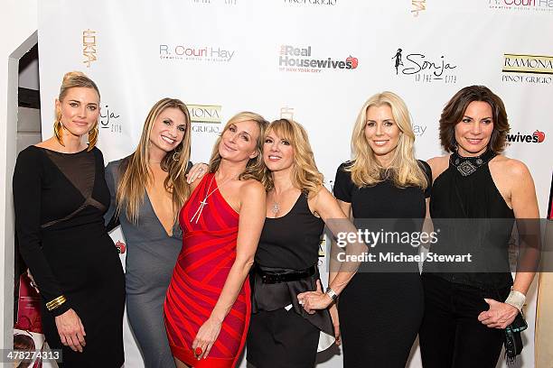 Personalities Kristen Taekman, Ramona Singer, Sonja Morgan, Aviva Drescher, Heather Thomson and Countess LuAnn De Lesseps attend the "The Real...