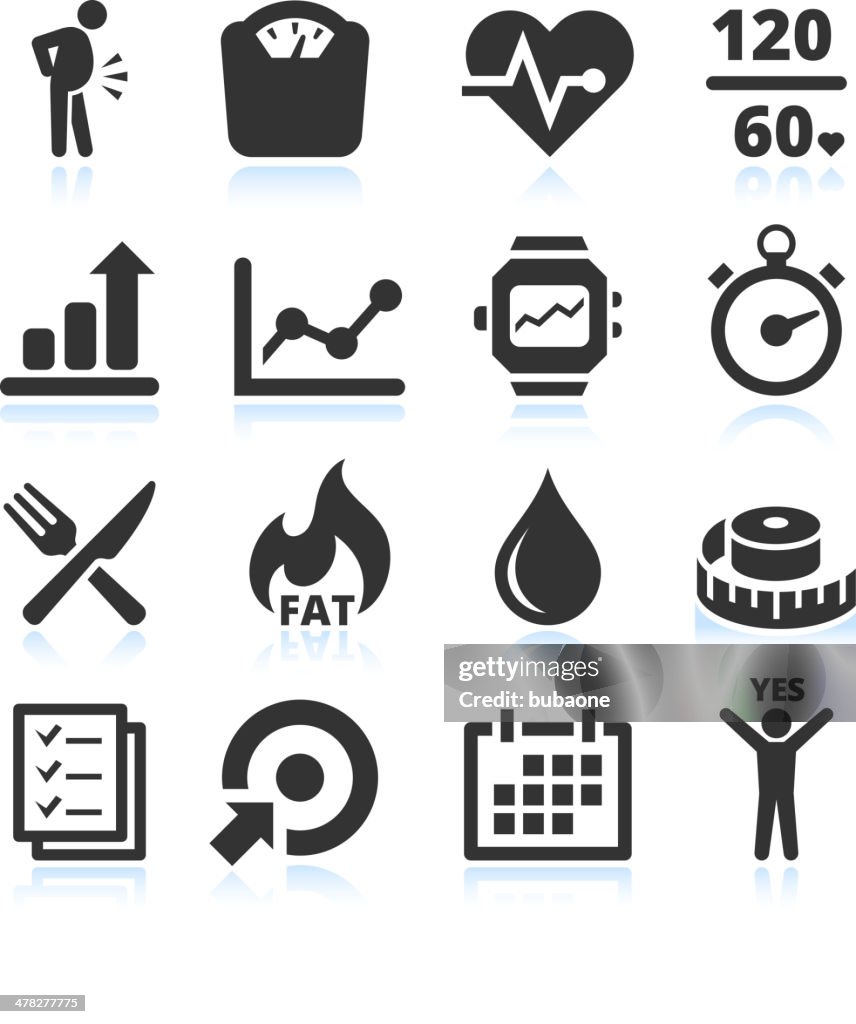 Diet exercise and healthy Lifestyle vector icon set