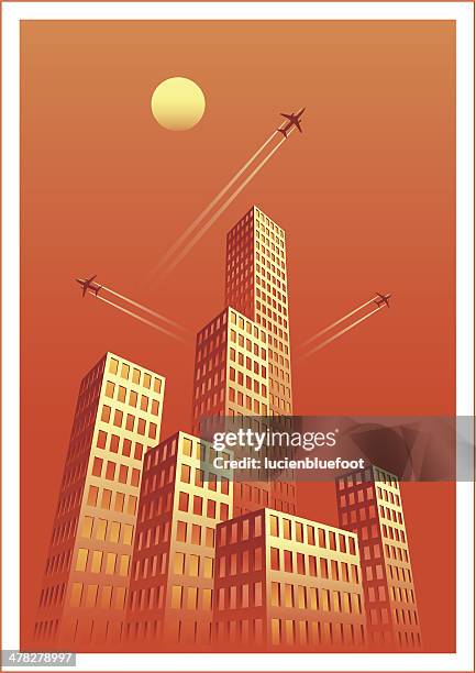 ilustraciones, imágenes clip art, dibujos animados e iconos de stock de cityscape dos opciones frías y calientes - perspectiva en disminución