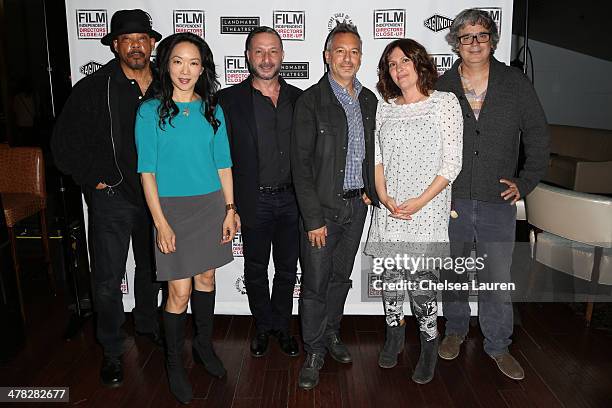 Directors Carl Franklin, Jessica Yu, moderator Alan Poul, directors Jeremy Podeswa, Jill Soloway and Miguel Arteta arrive at the Film Independent...