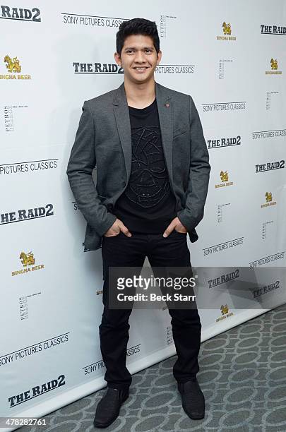 Actor/martial artist Iko Uwais arrives at Sony Pictures Classic "The Raid 2" Los Angeles premiere at Harmony Gold Theatre on March 12, 2014 in Los...