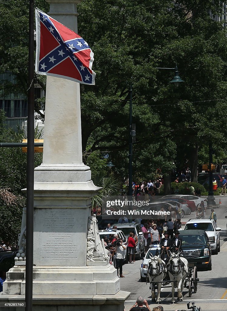 Charleston Church Shooting Victim Sen. Pinckney Lies In Repose At South Carolina Capitol