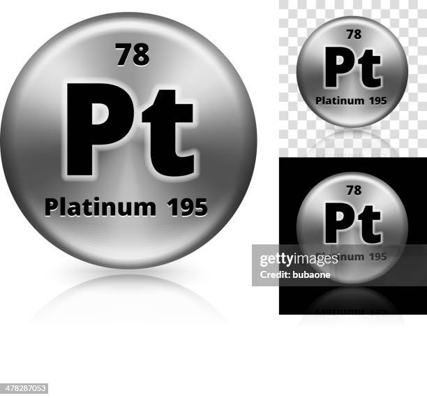 platinum circle element background set - periodic table of the elements stock illustrations