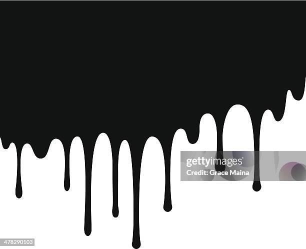 ilustraciones, imágenes clip art, dibujos animados e iconos de stock de pintura negra derramando - spill