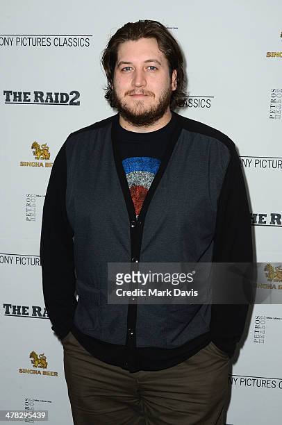Writer/director Gareth Evans attends the premiere of Sony Picture Classics' "The Raid 2" held at the Harmony Gold Theatre on March 12, 2014 in Los...