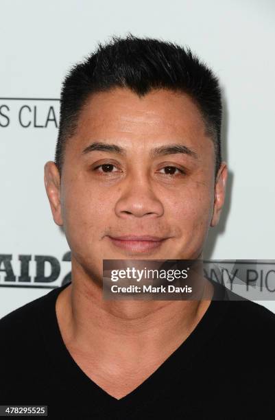 Mixed martial artists Cung Le attends the premiere of Sony Picture Classics' "The Raid 2" held at the Harmony Gold Theatre on March 12, 2014 in Los...
