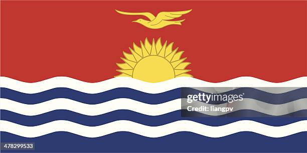 flag of kiribati - kiribati stock illustrations