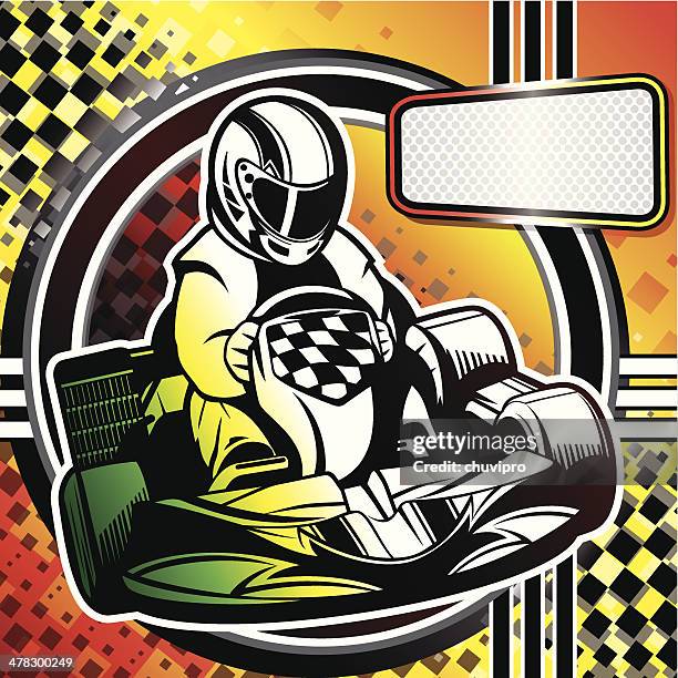 kart racing - photographic slide stock illustrations