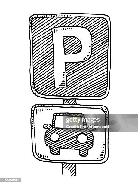 parking sign for cars drawing - parking sign 幅插畫檔、美工圖案、卡通及圖標