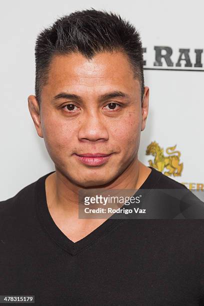Mixed martial artist Cung Le attends "The Raid 2" - Los Angeles Premiere arrivals at Harmony Gold Theatre on March 12, 2014 in Los Angeles,...