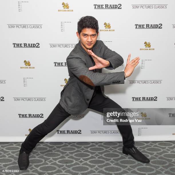 Actor Iko Uwais attends "The Raid 2" - Los Angeles Premiere arrivals at Harmony Gold Theatre on March 12, 2014 in Los Angeles, California.