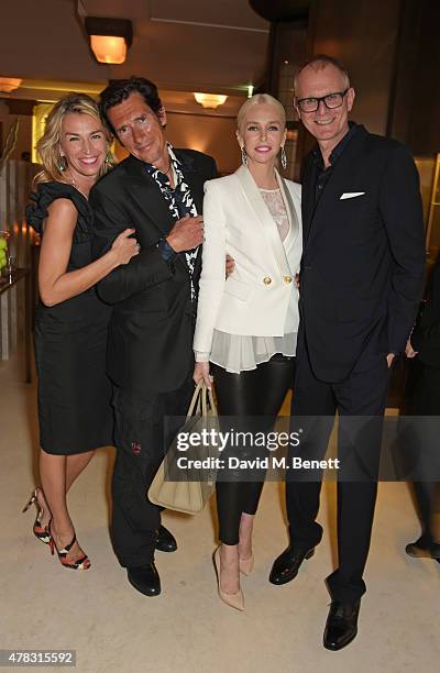 Anastasia Webster, Geoffrey Moore, Amanda Cronin and Mark Daeche attend the Quercus Foundation Pre-Wimbledon Cocktails with Ana Ivanovic in the Ten...