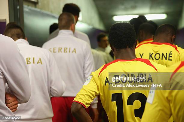 The players of Serbia and Mali wait in the tunnel prior to the FIFA U-20 World Cup Semi Final match between Serbia and Mali at North Harbour Stadium...