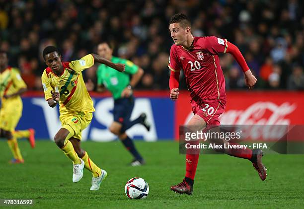 Sergej Milinkovic of Serbia attacks during the FIFA U-20 World Cup Semi Final match between Serbia and Mali at North Harbour Stadium on June 17, 2015...