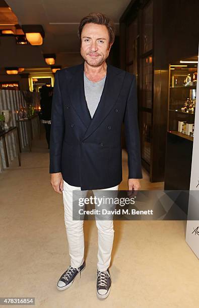 Simon Le Bon attends the Quercus Foundation Pre-Wimbledon Cocktails with Ana Ivanovic in the Ten Room at Hotel Cafe Royal on June 24, 2015 in London,...