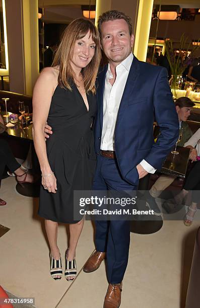 Emily Oppenheimer and Joost Van Lier attend the Quercus Foundation Pre-Wimbledon Cocktails with Ana Ivanovic in the Ten Room at Hotel Cafe Royal on...