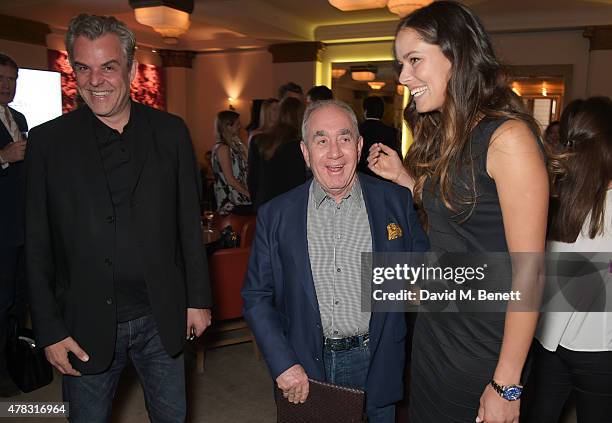 Danny Huston, Alfred Akirov and Ana Ivanovic attend the Quercus Foundation Pre-Wimbledon Cocktails with Ana Ivanovic in the Ten Room at Hotel Cafe...