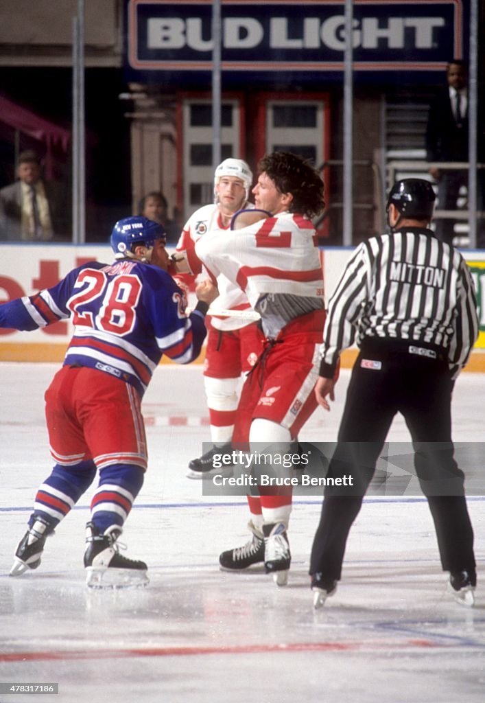 Tie Domi Of The New York Rangers Fights With Bob Probert Of The News tie-domi-of-the-new-york-rangers-fights-with-bob-probert-of-the-news