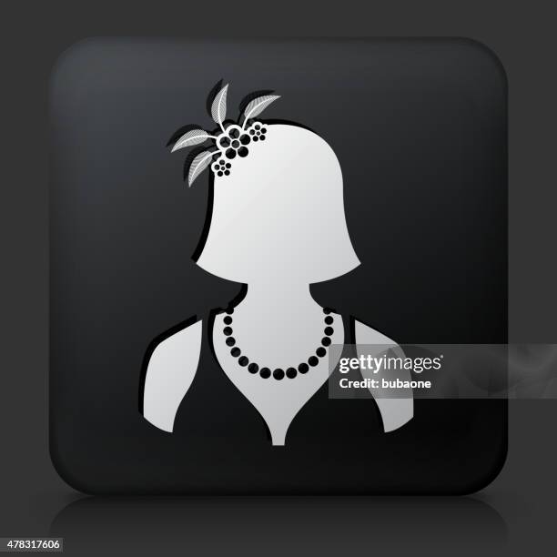 black square button with flapper - flapper stock illustrations