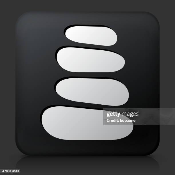 black square button with stone path icon - stone path stock illustrations