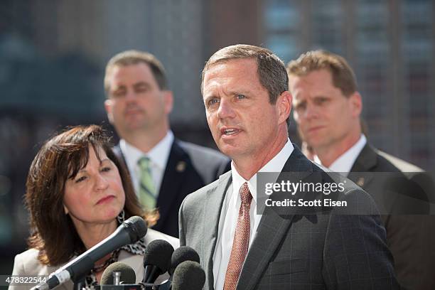 Special Agent in Charge of Boston, Vincent Lisi speaks during a press conference following the formal sentencing of Boston Marathon Bomber Dzhokar...