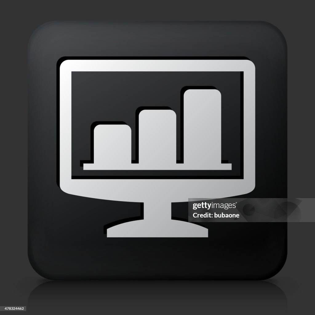 Botão quadrado preto com Monitor de gráficos