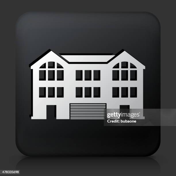 black square button with condos icon - condos stock illustrations
