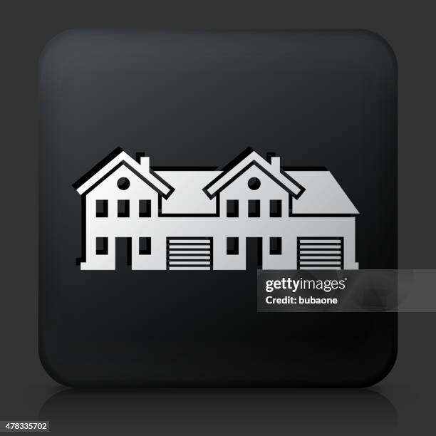 black square button with condos icon - condos stock illustrations