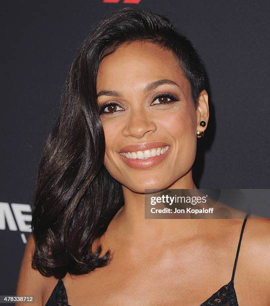 Actress Rosario Dawson arrives at the Los Angeles Premiere "Sin City: A Dame To Kill For" at TCL Chinese Theatre on August 19, 2014 in Hollywood,...