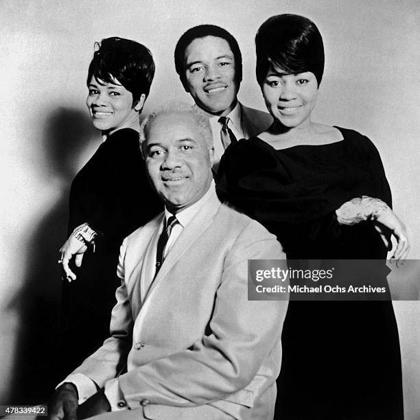 Gospel group The Staple Singers, 1960s. : Mavis Staples, Pervis Staples, Cleotha Staples, and Roebuck 'Pops' Staples pose for a publicty shot circa...