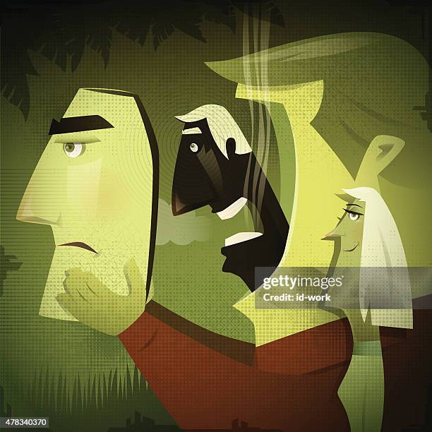man unmasking - breathing exercise work stock illustrations