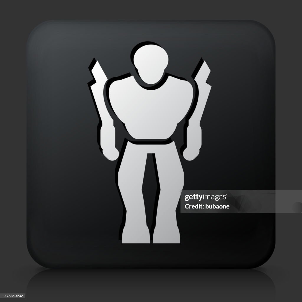 Vector Robot Back Button Black Square Button With Robot High-Res Vector Graphic - Getty Images