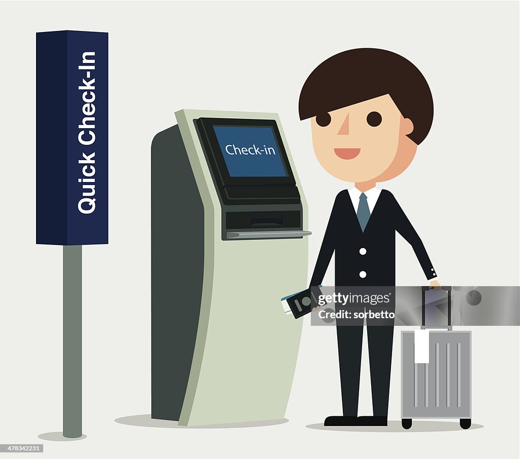 Check-In do aeroporto no ilustração