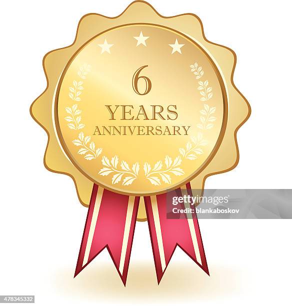 six year anniversary medal - 6 7 years stock illustrations