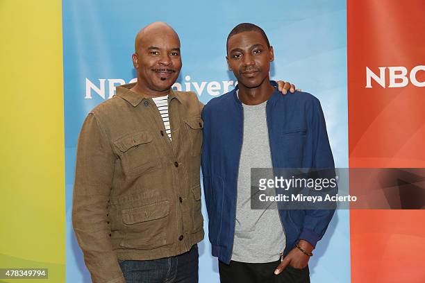 Actors David Alan Grier and Jerrod Carmichael attend the 2015 NBC New York Summer Press Day at Four Seasons Hotel New York on June 24, 2015 in New...