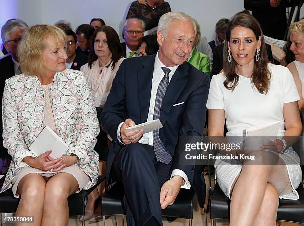 Gaby Bethge, Lutz Bethge and Dorit Otto attend the Montblanc De La Culture Arts Patronage Award 2015 on June 24, 2015 in Hamburg, Germany.