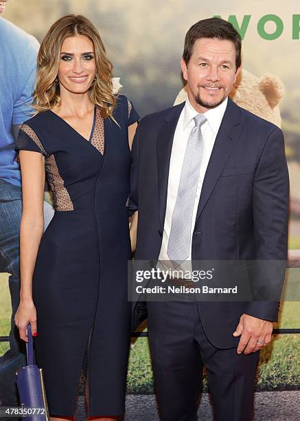 Model Rhea Durham and Actor Mark Wahlberg attend the New York Premiere of "Ted 2" at the Ziegfeld Theater on June 24, 2015 in New York City.