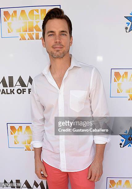 Matt Bomer attends as the "Magic Mike XXL" cast are honored with stars on The Official Miami Walk Of Fame at Bayside Marketplace on June 24, 2015 in...