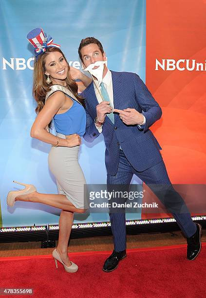 Nia Sanchez and Thomas Roberts attend the 2015 NBC New York Summer Press Day at Four Seasons Hotel New York on June 24, 2015 in New York City.