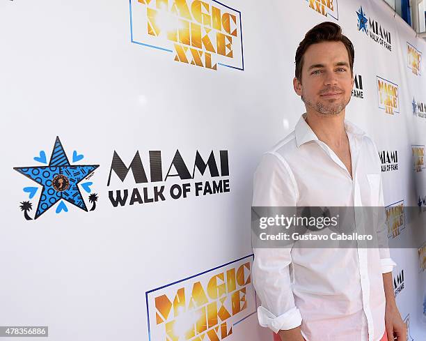 Matt Bomer attends Magic Mike XXL cast honored with stars on The Official Miami Walk Of Fame at Bayside Marketplace on June 24, 2015 in Miami,...